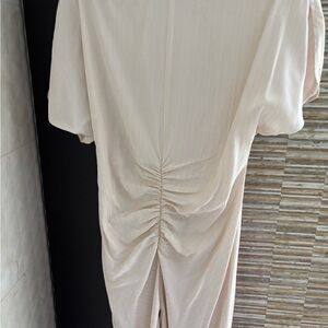 H&M Cream Ruched Dress